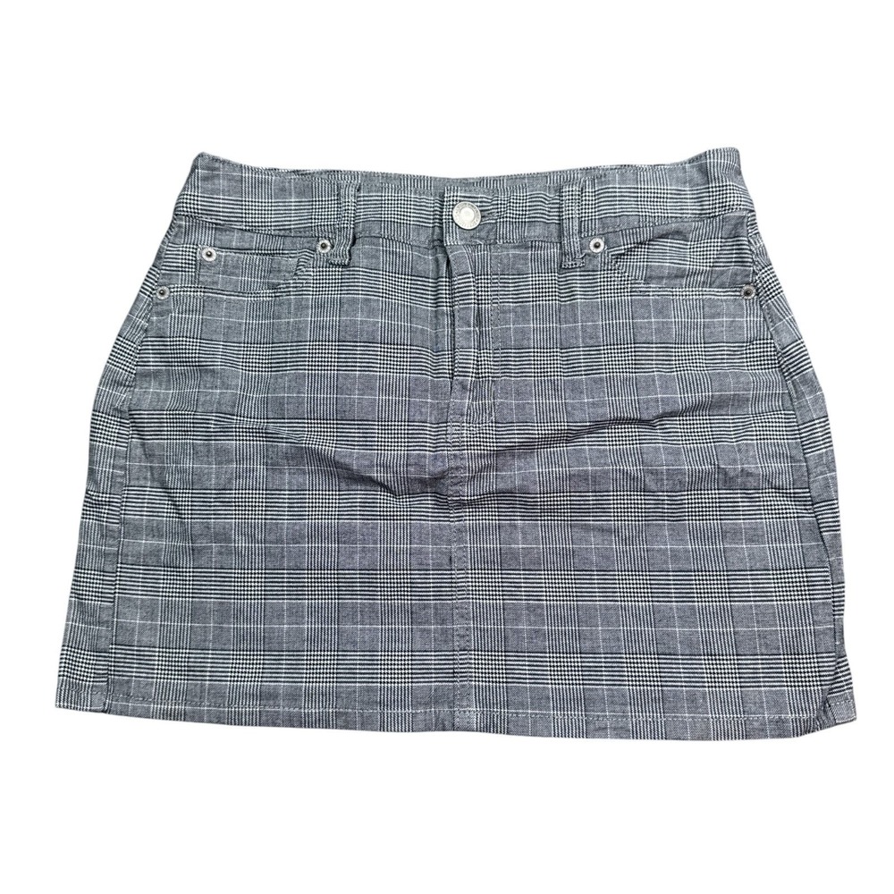 American Eagle‎ Hi Rise Mini Skirt Womens Size 4 Reg Gray Plaid Super Stretch
